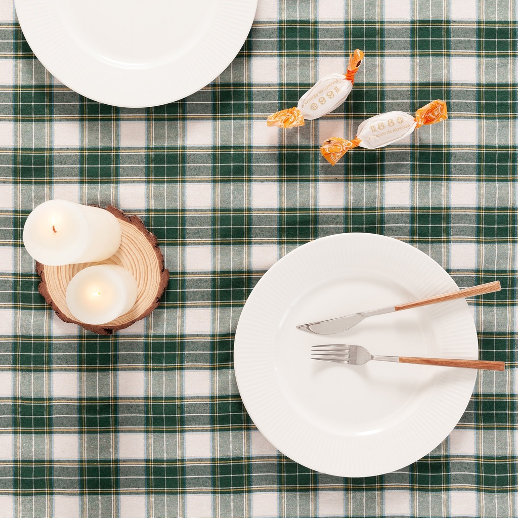 MANTEL NAVIDAD CHECK ALGODÓN