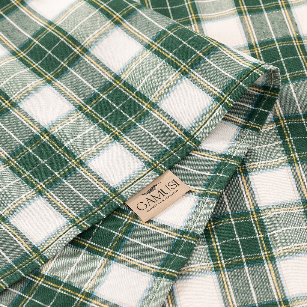 MANTEL NAVIDAD CHECK ALGODÓN