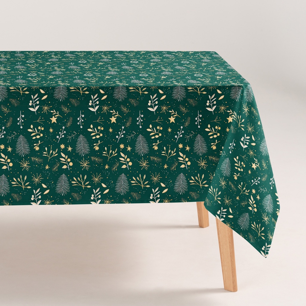 MANTEL NAVIDAD ANTIMANCHAS ALGODÓN