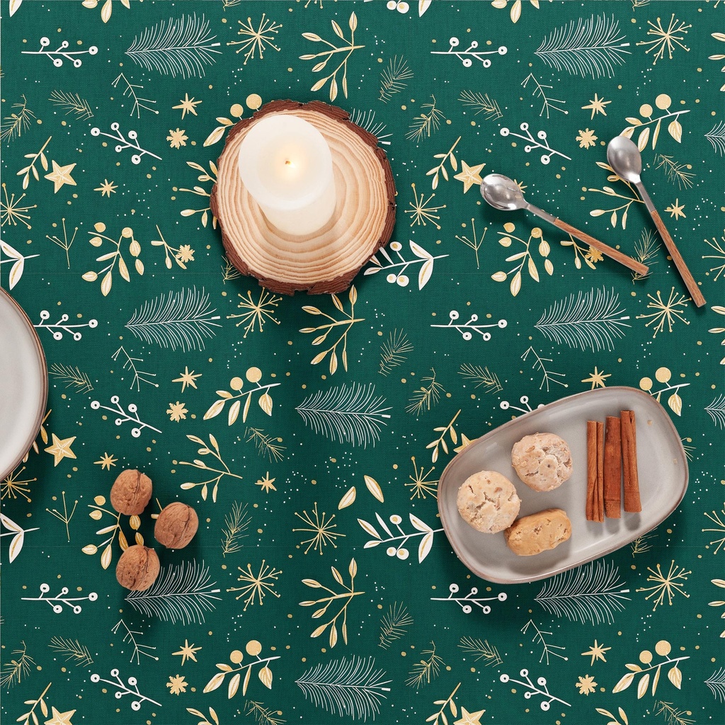 MANTEL NAVIDAD ANTIMANCHAS ALGODÓN