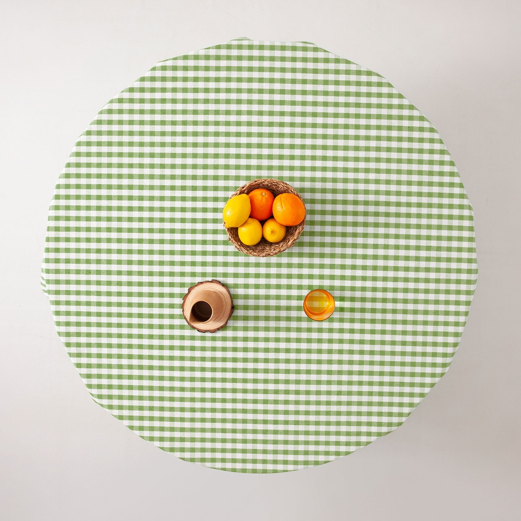 Mantel antimanchas redondo vichy 160x160 cm