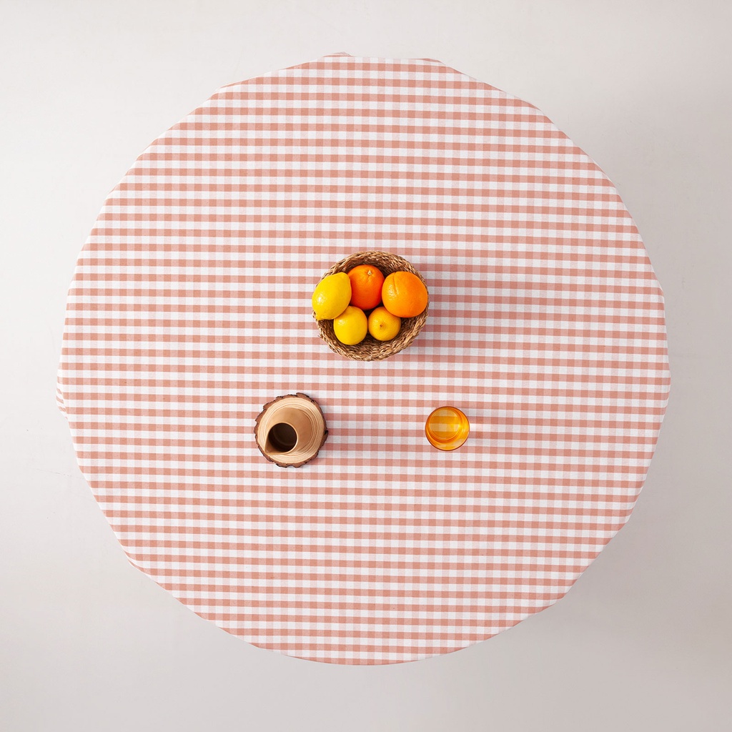 Mantel antimanchas redondo vichy 160x160 cm
