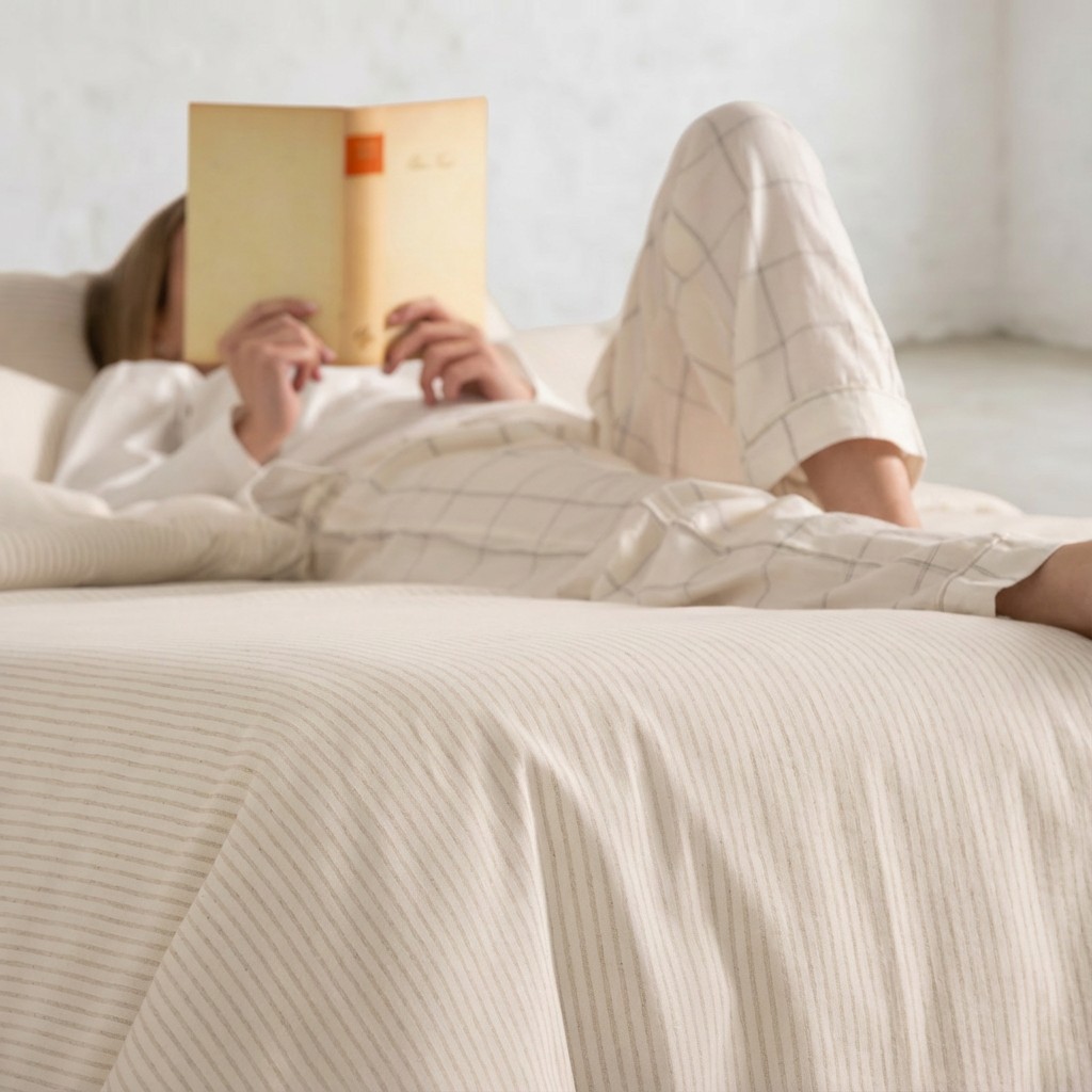 FUNDA NÓRDICA TEJIDA JACQUARD ALGODÓN