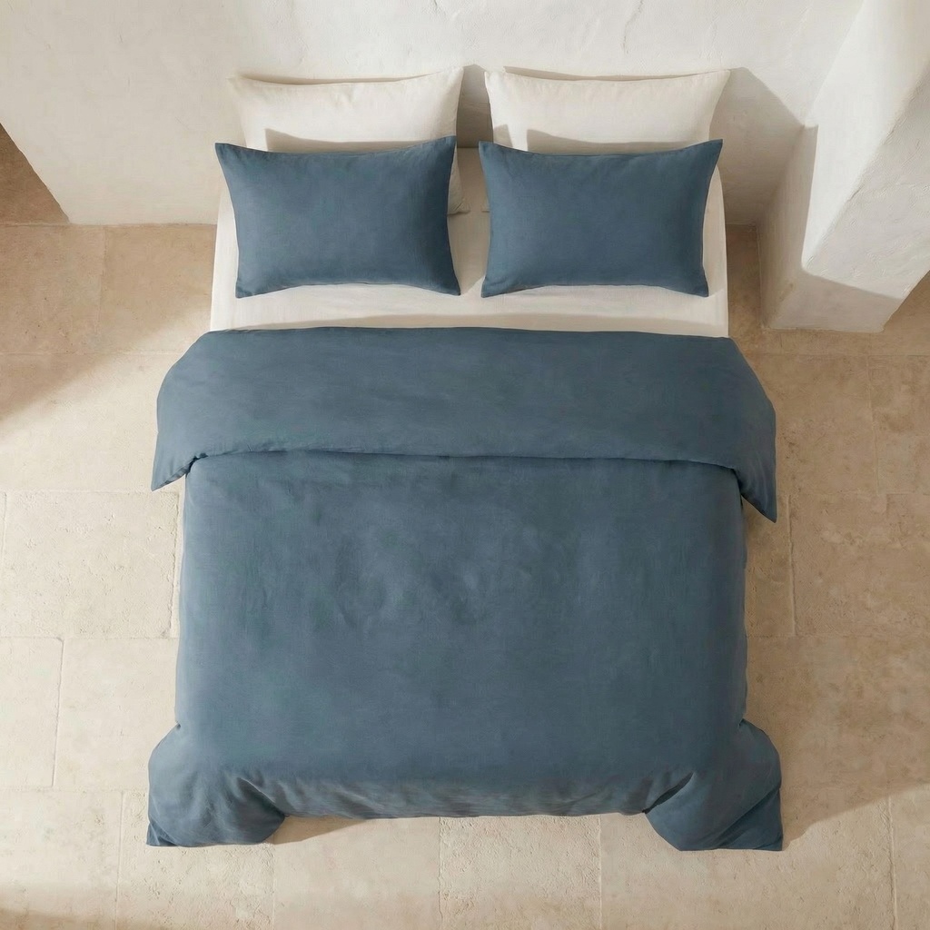 JUEGO FUNDA NÓRDICA 100% ALGODÓN AZUL