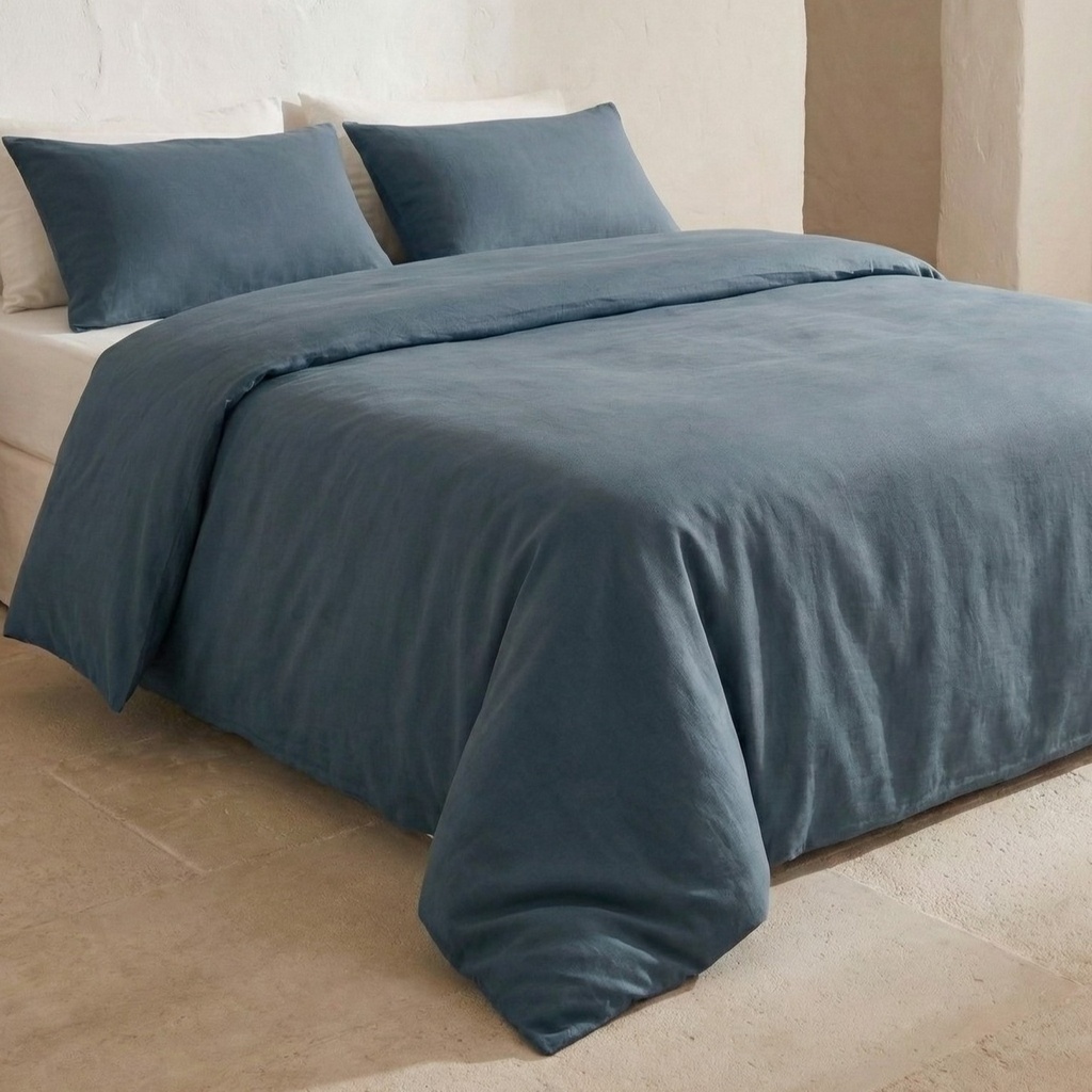 JUEGO FUNDA NÓRDICA 100% ALGODÓN AZUL