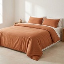 JUEGO FUNDA NÓRDICA 100% ALGODÓN TEJA