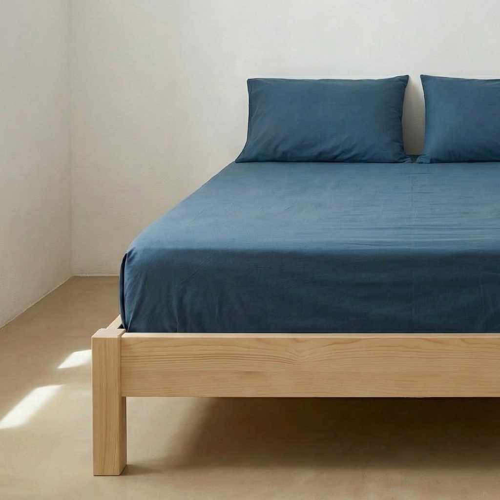 SÁBANA BAJERA 100% ALGODÓN AZUL