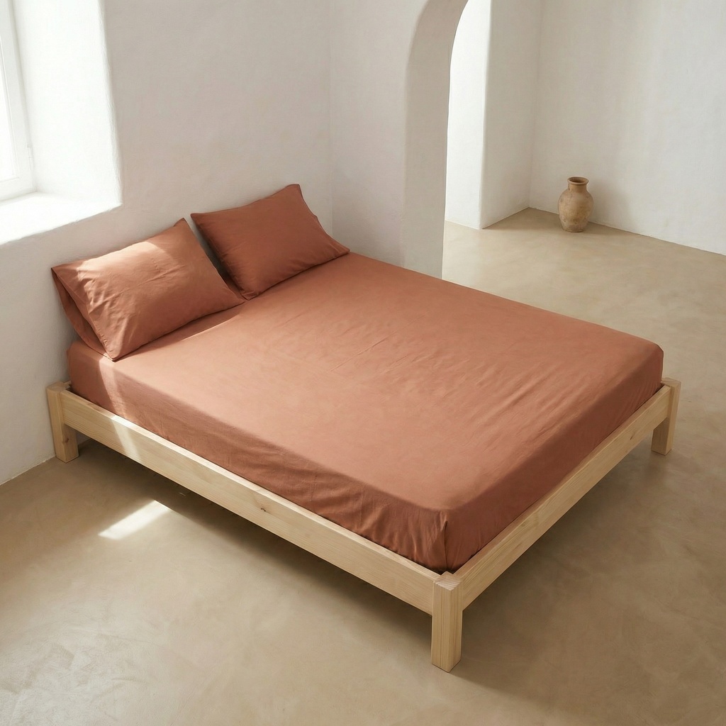 SÁBANA BAJERA 100% ALGODÓN TEJA