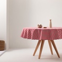 MANTEL REDONDO ANTIMANCHAS VICHY