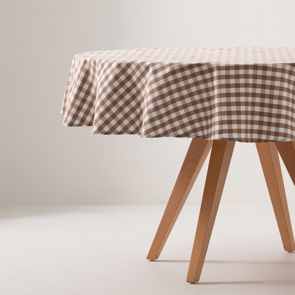 MANTEL REDONDO ANTIMANCHAS VICHY