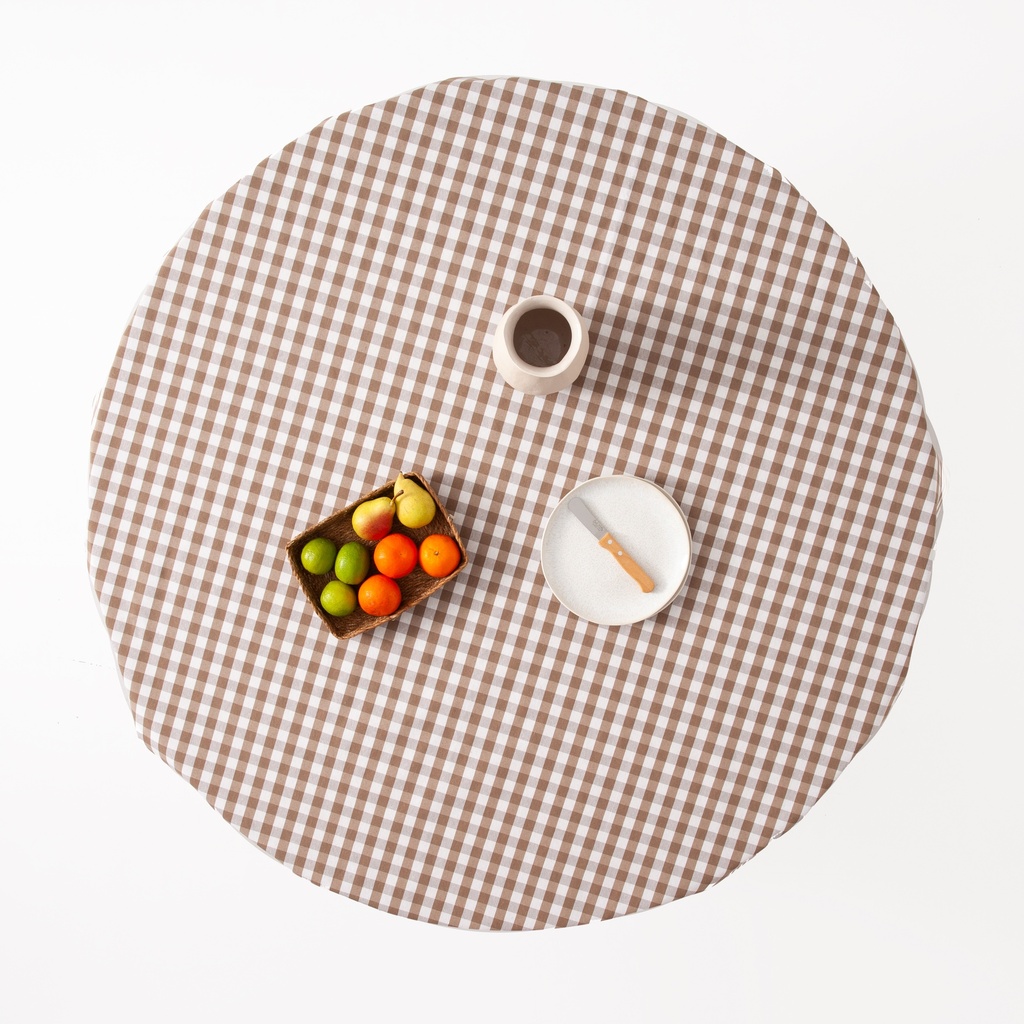 MANTEL REDONDO ANTIMANCHAS VICHY