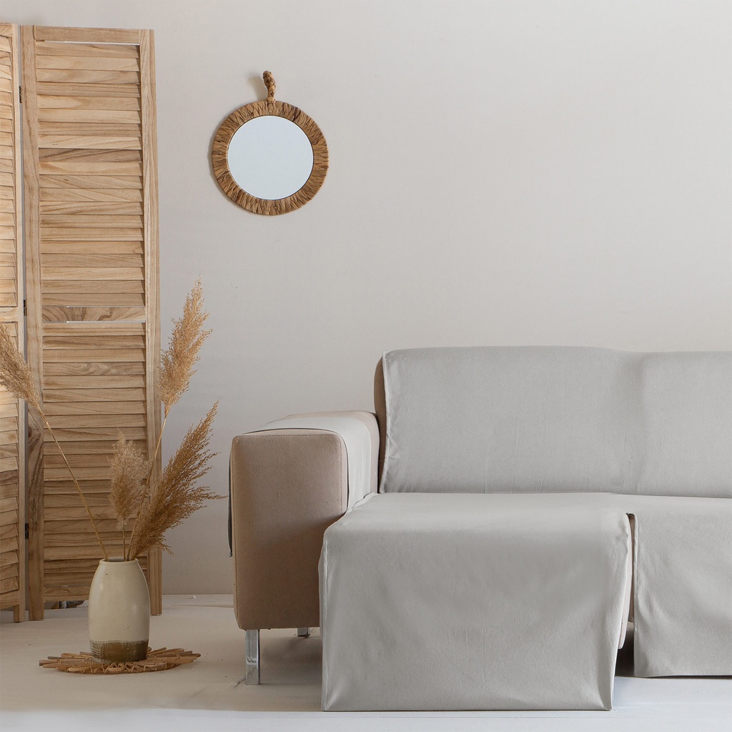 [CSAGRISCLR200IZQ] Cubre Sofa Alicante Algodón (Gris, Chaise Longue 200 izquierdo)