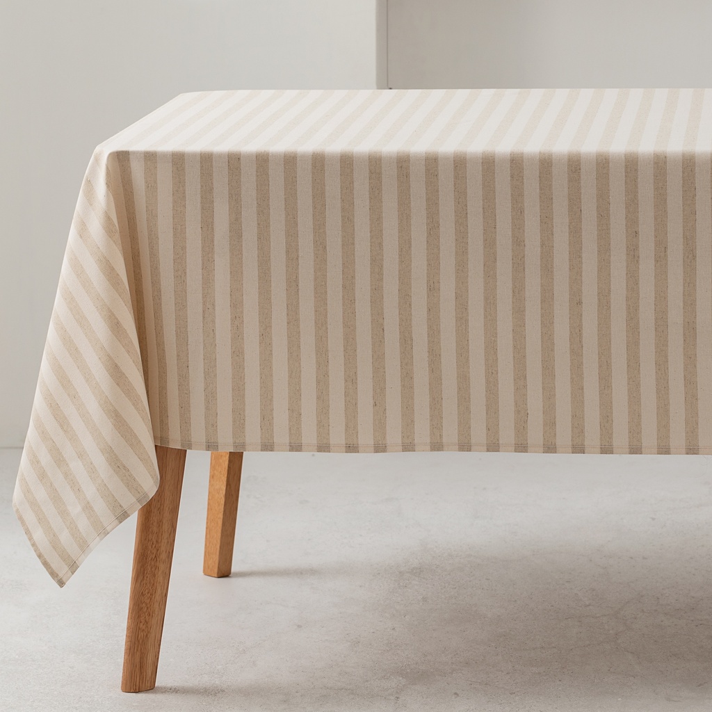 [MRLIN100] Mantel 100% algodón rayas Iris (Rayas Lino, 140x100 cm)