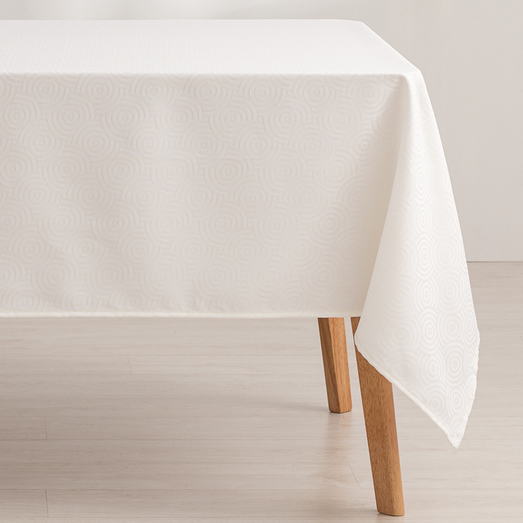 [MAJQRI100-BL] Mantel antimanchas jacquard Ring (Blanco, 140x100 cm)