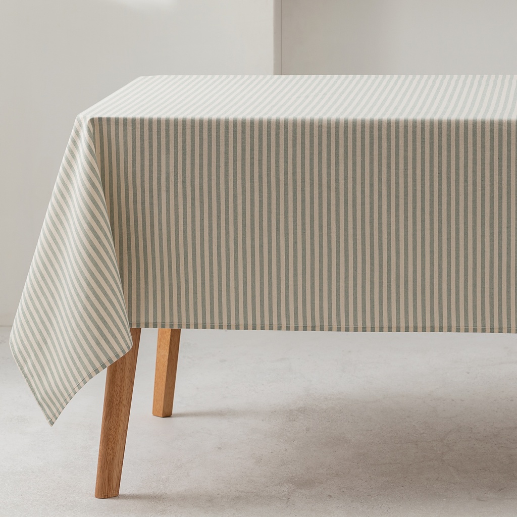 [MRF100-RAAG] Mantel 100% algodón rayas finas (Rayas Agua Marina, 140x100 cm)