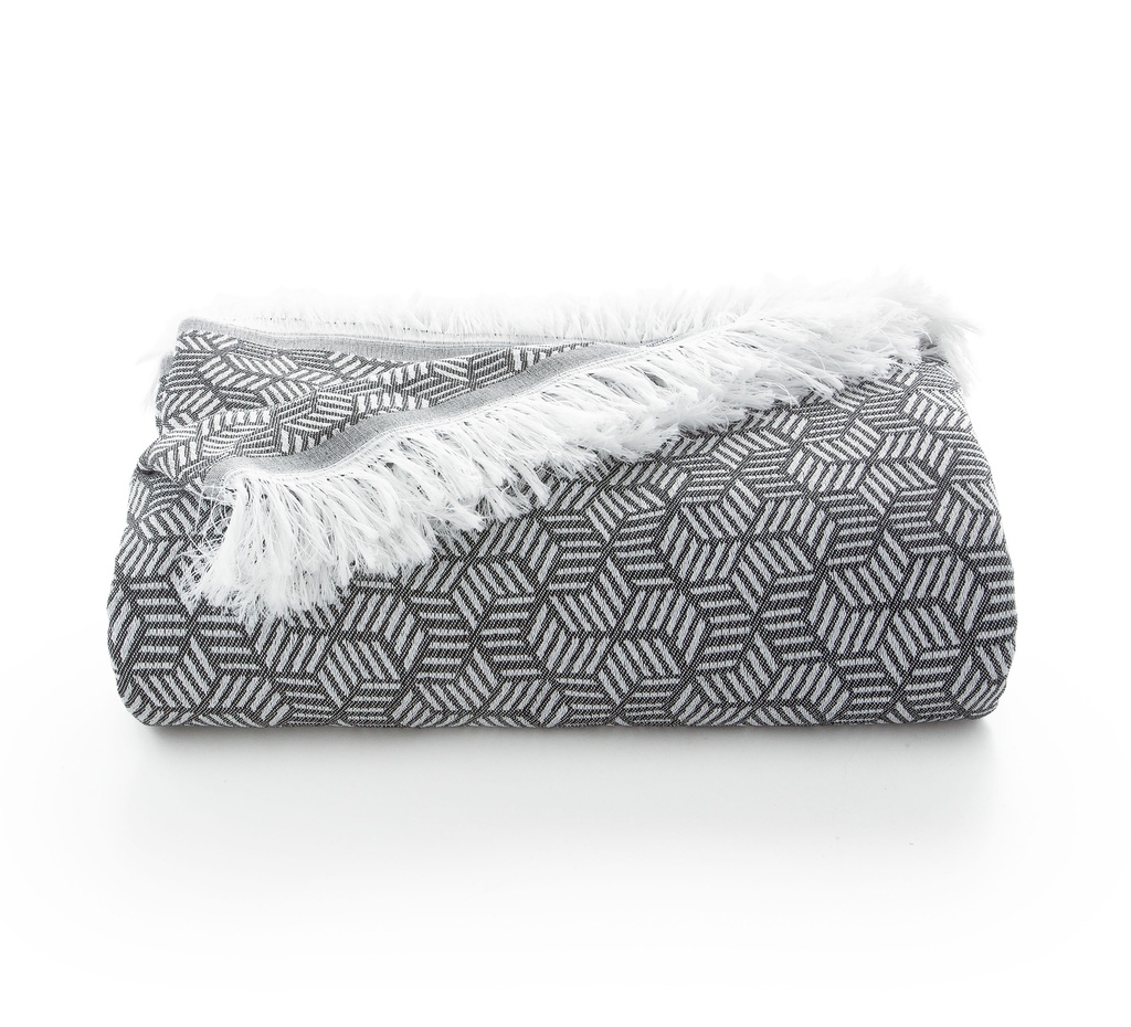 [PLGEO180-NE] Plaid multiusos Geo (Negro, 140x180 cm)