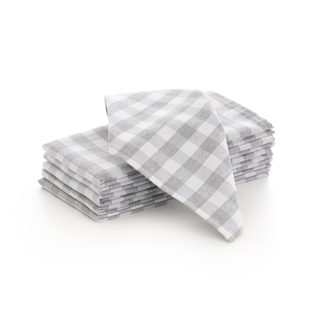 [SERV6VIGRCL] Pack 6 servilletas Vichy 45x45 cm (Gris Claro)