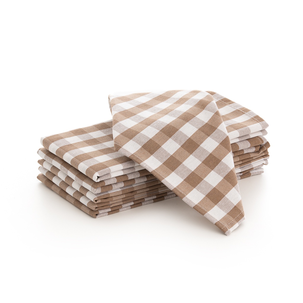 [SERV6VITA] Pack 6 servilletas Vichy 45x45 cm (Taupe)