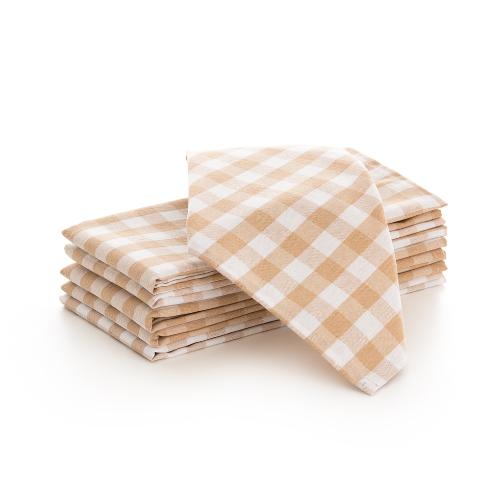[SERV6VIBE] Pack 6 servilletas Vichy 45x45 cm (Beige)