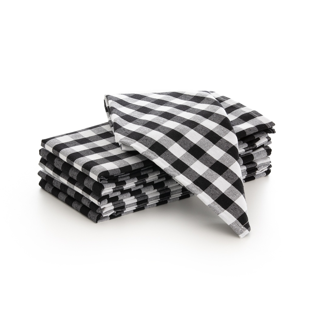 [SERV6VINE] Pack 6 servilletas Vichy 45x45 cm (Negro)