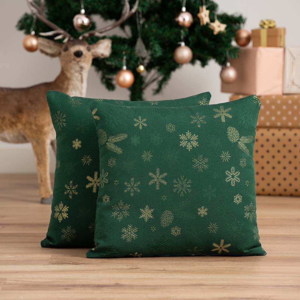 Pack 2 Fundas de Cojín Jacquard Navidad Flake 45x45cm
