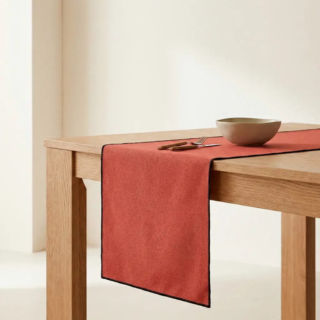 [CAMSABTE] Camino de mesa liso 100% algodón 45x150 cm (Teja)