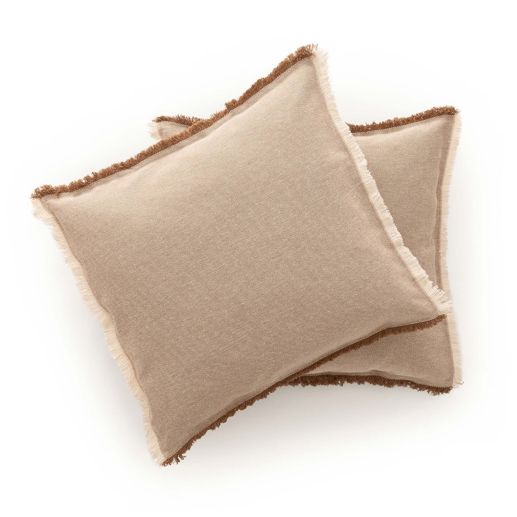 Pack 2 fundas de cojín flecos Tibu 50x50 cm