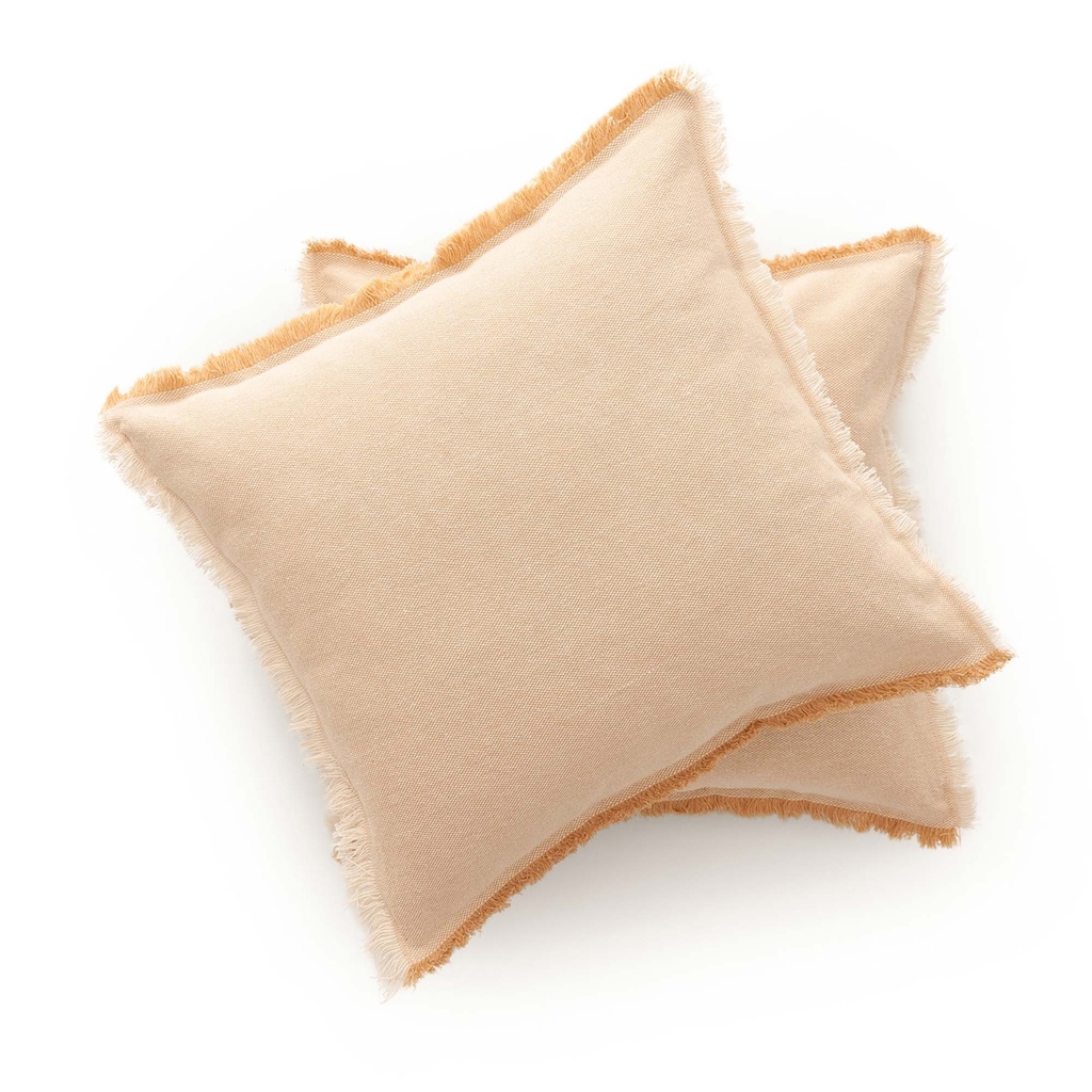 [FC2FLTIBE] Pack 2 fundas de cojín flecos Tibu 50x50 cm (Beige)