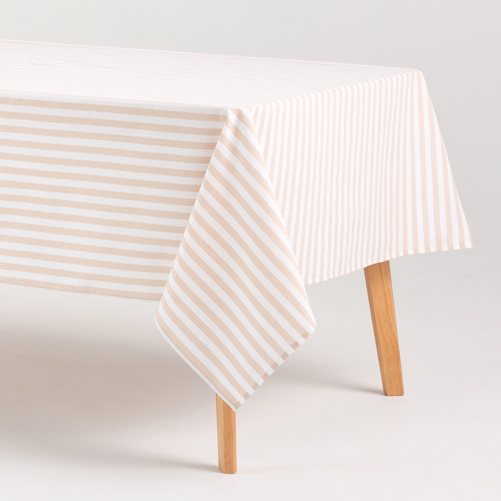 [MRALMABE-100] Mantel Antimanchas Rayas Alma (Beige, 140x100 cm)