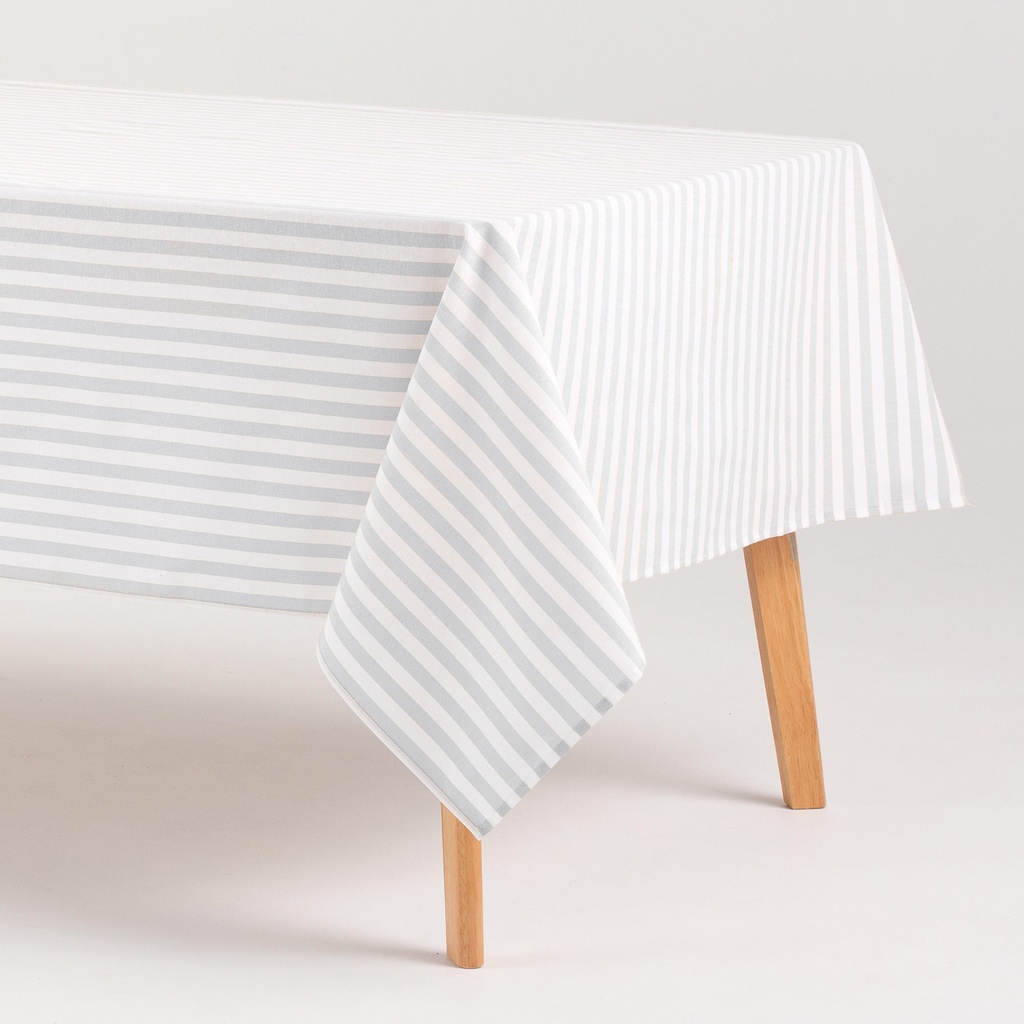 [MRALMAGRCL-100] Mantel Antimanchas Rayas Alma (Gris Claro, 140x100 cm)