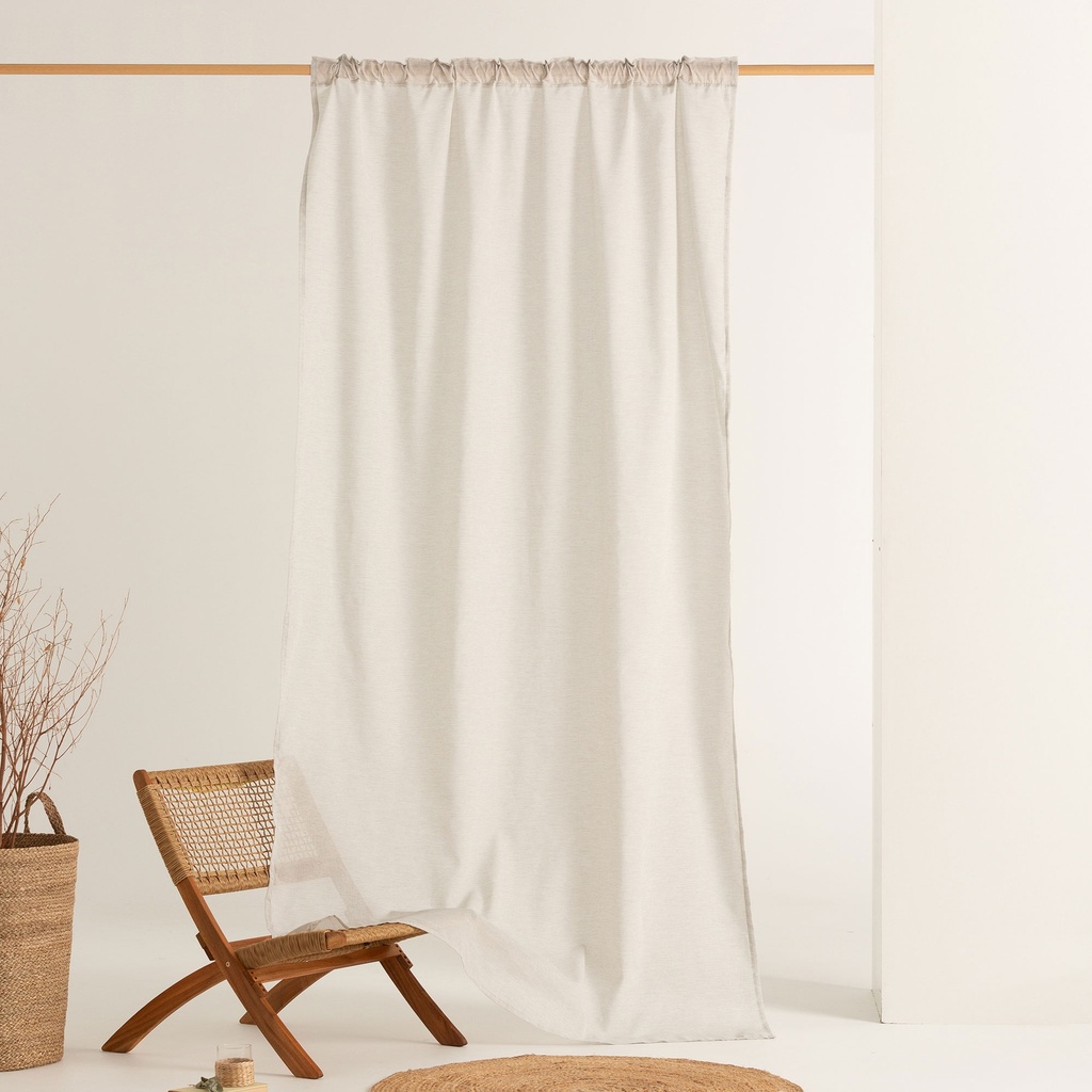 [VISDUGRCL-150] Visillo liso translucido cinta Duna (Gris Claro)