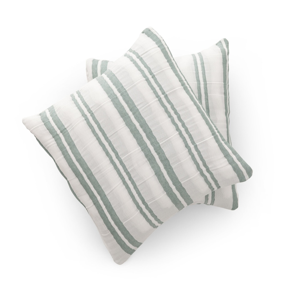 Pack 2 Fundas de Cojín Jacquard Rayas Algodón TENA