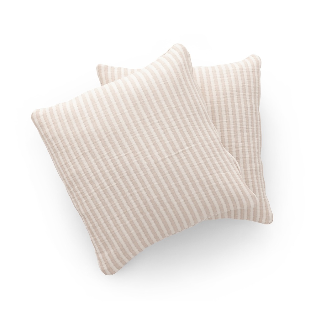 Pack 2 Fundas de Cojín Jacquard Rayas Algodón NISA