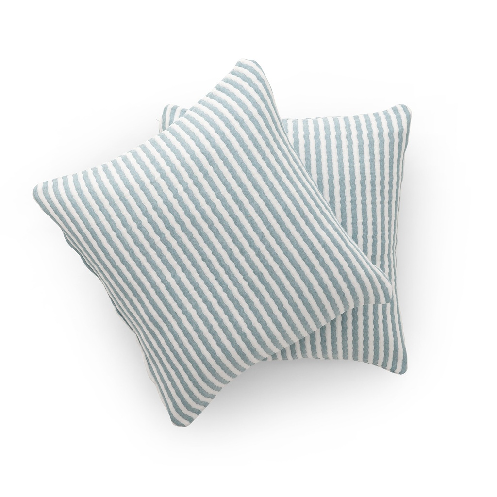 Pack 2 Fundas de Cojín Jacquard Rayas Algodón NISA