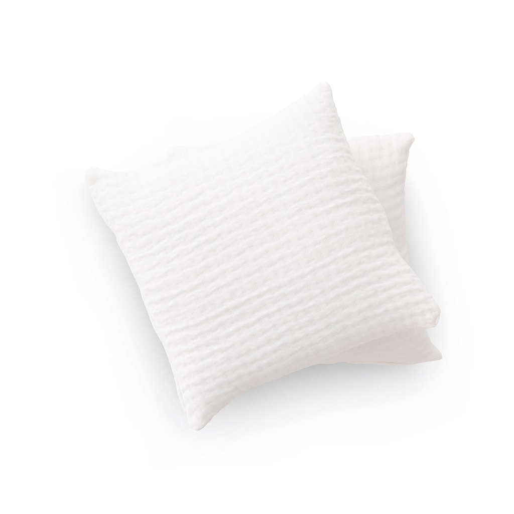 [FC2BORABL-45-2] Pack 2 Fundas de Cojín Jacquard Algodón BORA (Blanco)