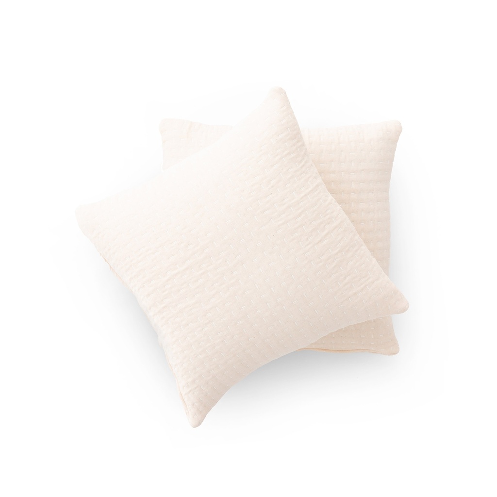 [FC2BORACR-45-2] Pack 2 Fundas de Cojín Jacquard Algodón BORA (Crudo)