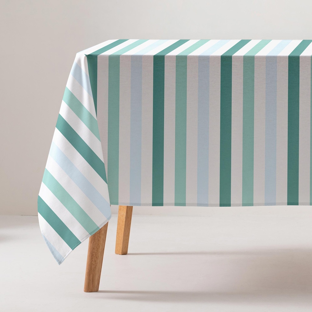 [MRORISAAG-100] Mantel Antimanchas Rayas ORISA (Agua Marina, 160x100 cm)