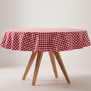 Mantel antimanchas redondo vichy 160x160 cm