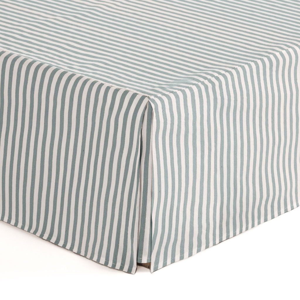 [CUBCANRAAG-80] Cubre Canapé Rayas Algodón  (Rayas Agua Marina, 80x200 cm)