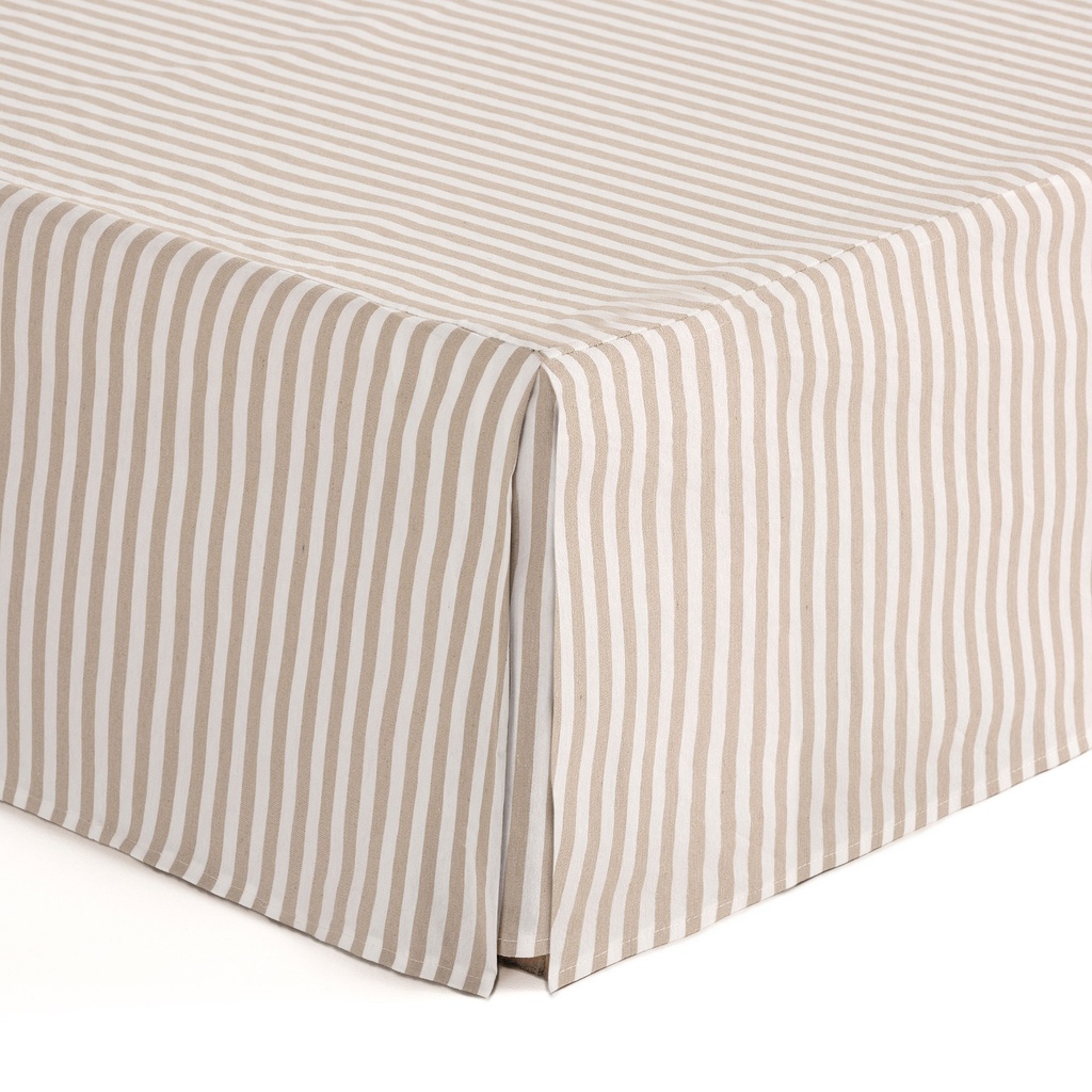 [CUBCANRABE-80] Cubre Canapé Rayas Algodón  (Rayas Beige, 80x200 cm)
