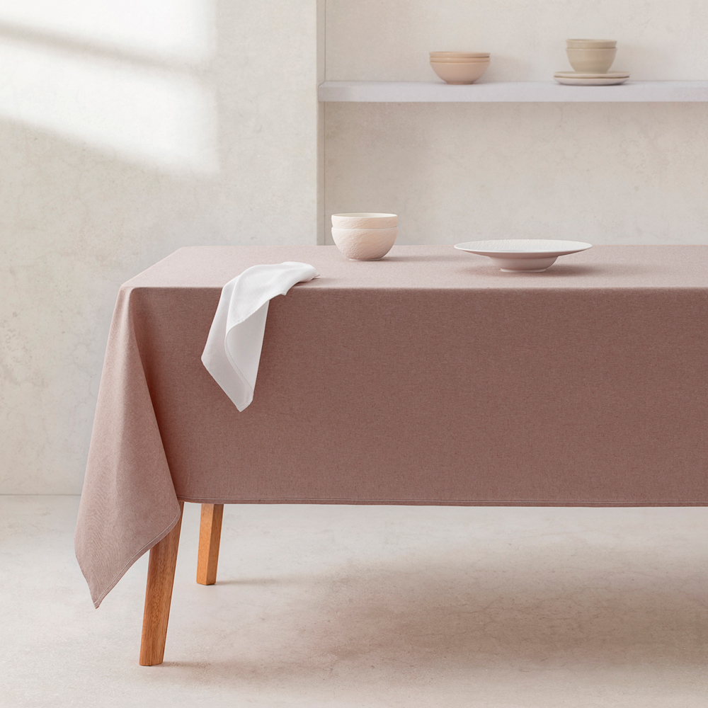 [MANNAT100-TA] Mantel 100% algodón liso (Taupe, 140x100 cm)