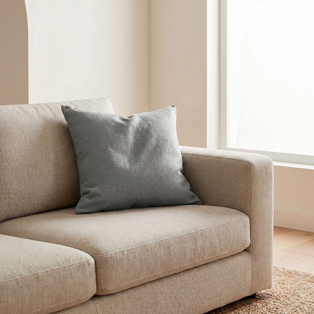 [FCINDIGR-45] Pack 2 Fundas Cojín Liso INDIRA (Gris Oscuro)