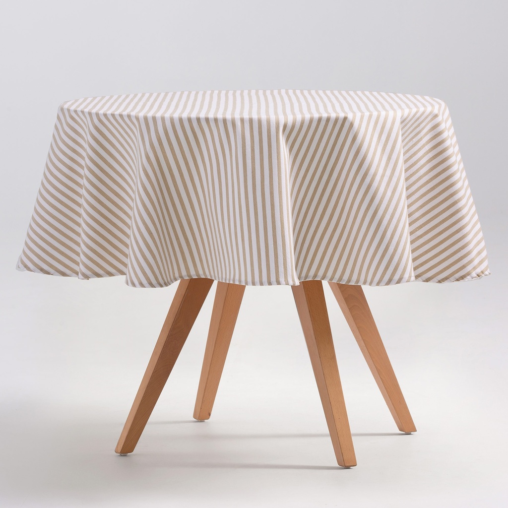 [MRARENLI-155] Mantel Antimanchas Rayas Arenza (Lino, ⌀155 cm)