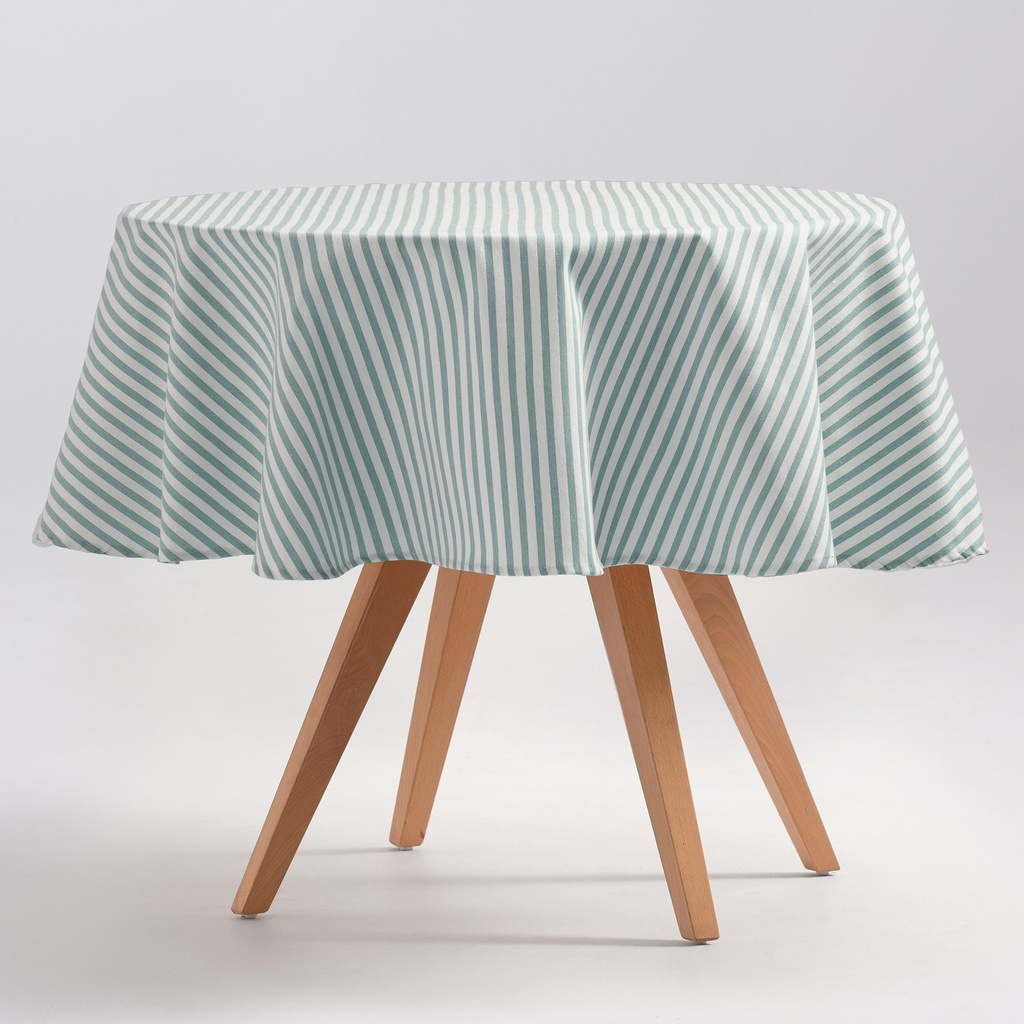 [MRARENAG-155] Mantel Antimanchas Rayas Arenza (Agua Marina, ⌀155 cm)