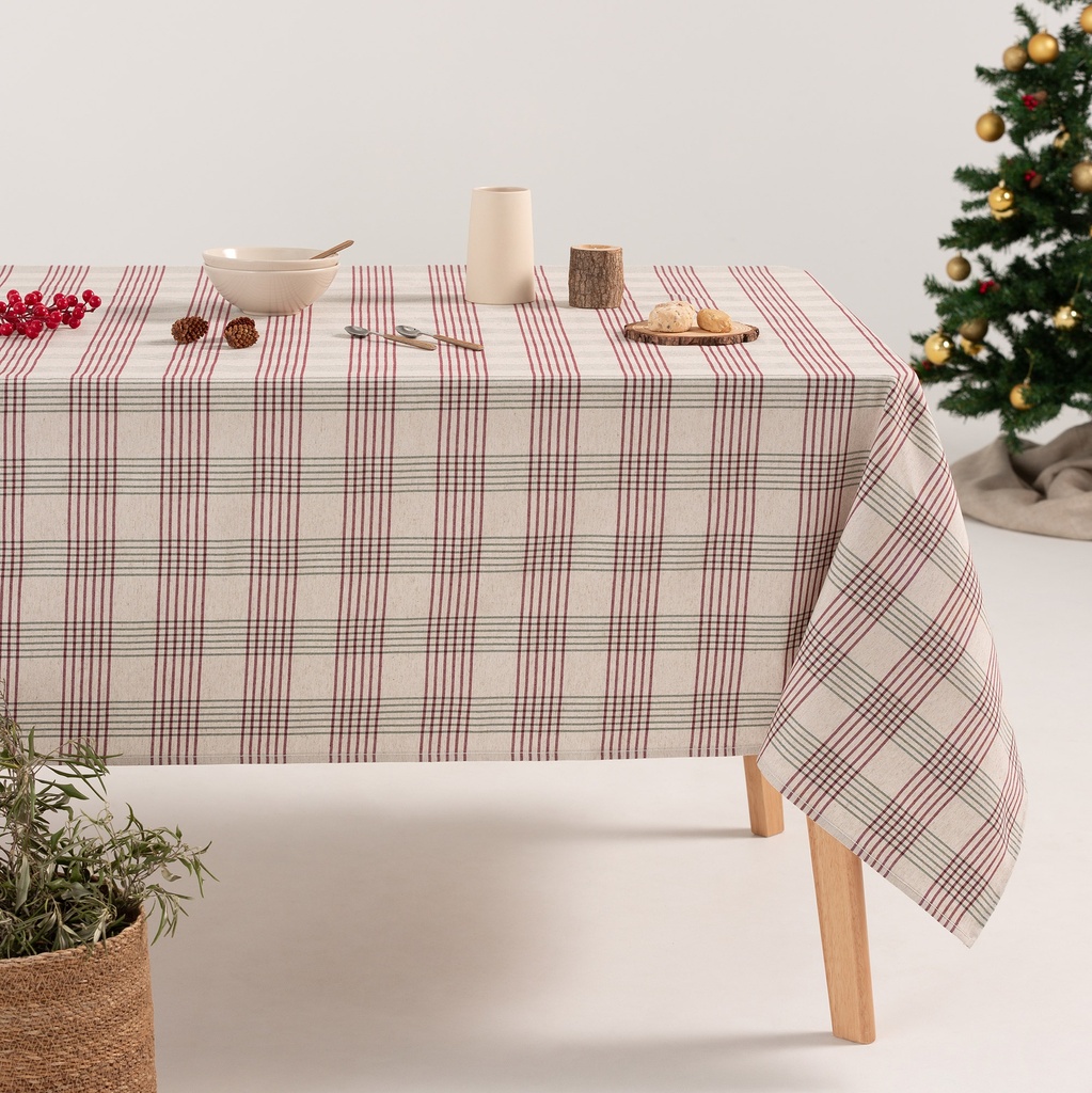 Mantel Navidad Lino GARNET