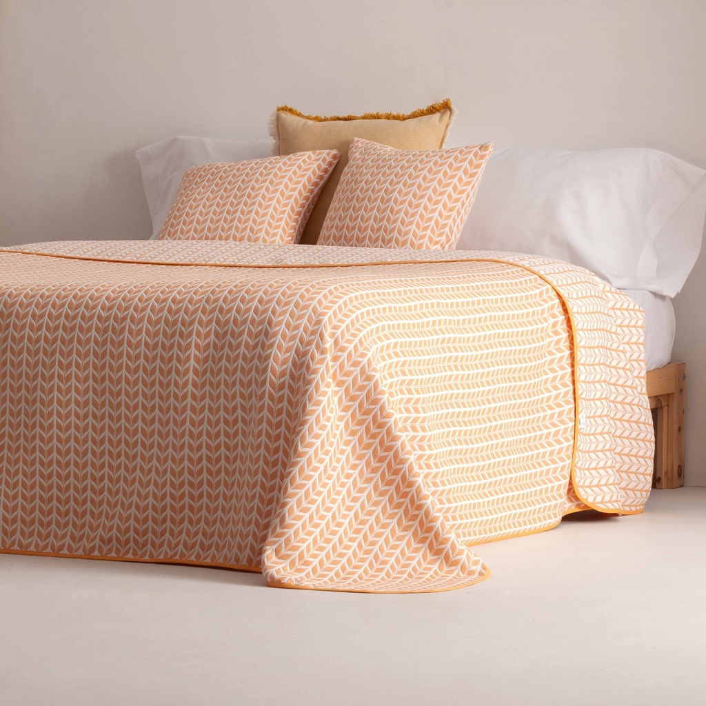 [COLBRI180-YE] Colcha ligera Brisela jacquard (Yema, 180x270 cm)