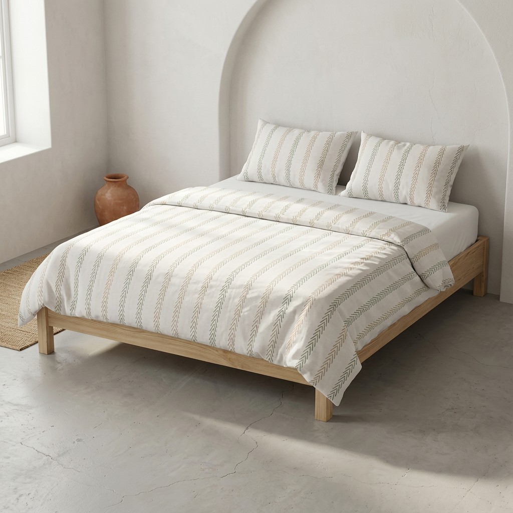 [JFNCALEV150-AG] Funda Nórdica 100% Algodón CALEVA + Funda de Almohada (Agua Marina, Cama 80/90 - 150x220 cm + 45x110 cm)