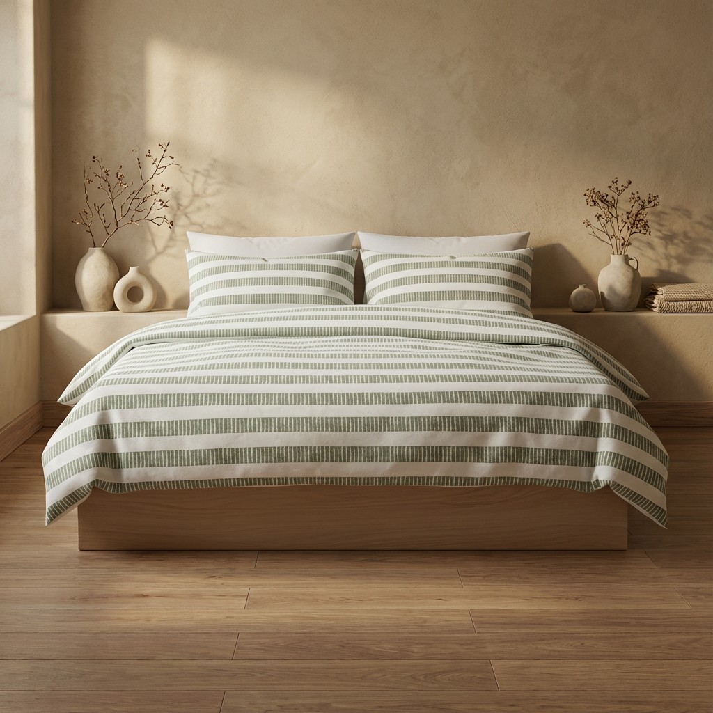 [JFNLUNAY150-AG] Funda Nórdica 100% Algodón LUNAYA + Funda de Almohada (Agua Marina, Cama 80/90 - 150x220 cm + 45x110 cm)