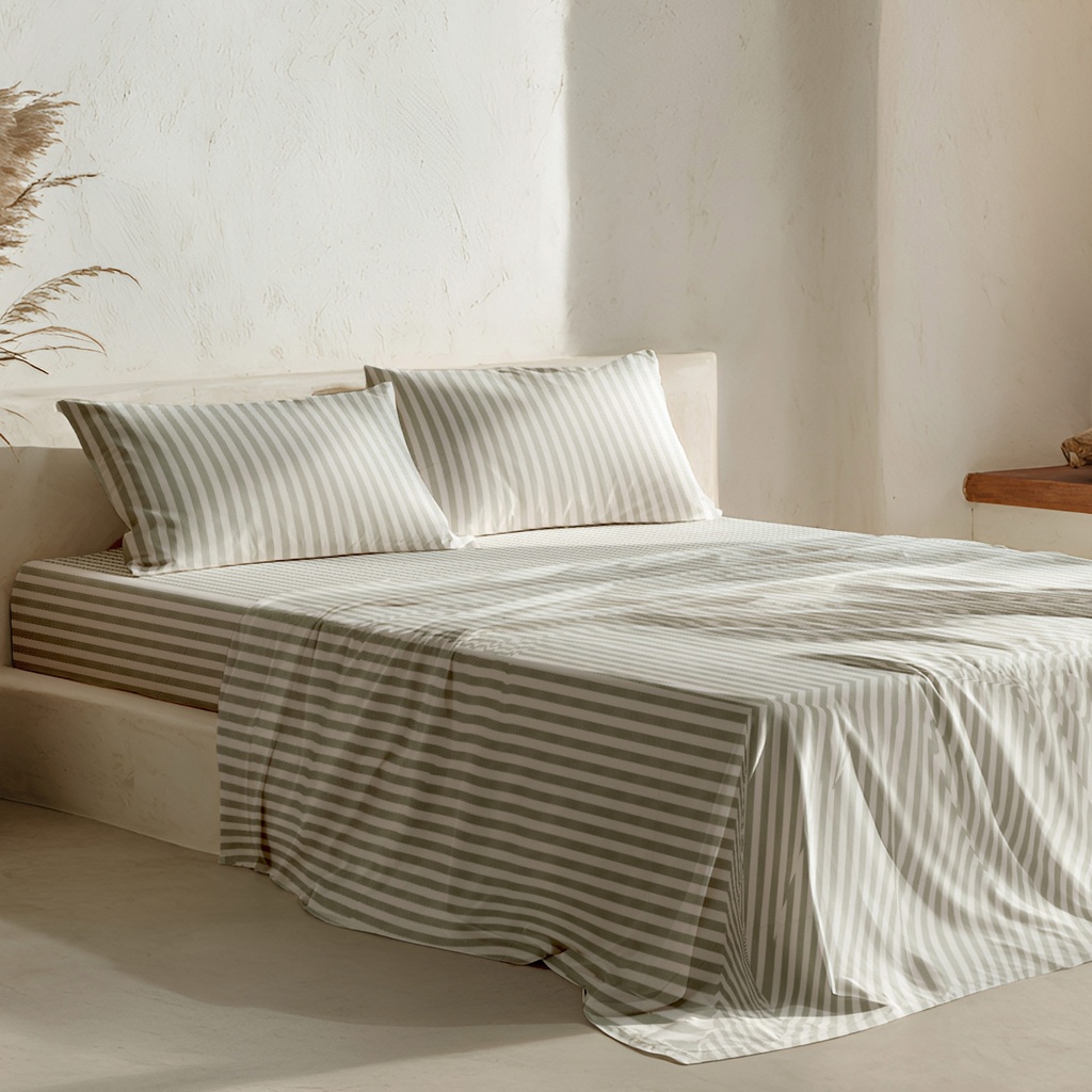 [JS100%NUVIA80-VE] Juego de Sábanas 100% Algodón NUVIA (Verde, 80 cm)