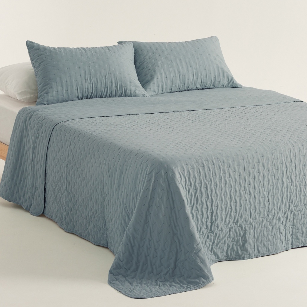 [COLNARAAZ-180] Colcha Nara acolchada (Azul, Cama 80/90 - 180x270 cm + 50x70 cm)